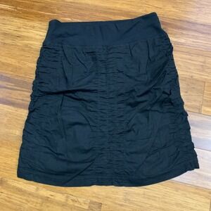 Wearables Black Mini Skirt Size XS Ruched Cotton Blend Casual Fashion Breathable